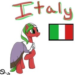 Size: 894x894 | Tagged: safe, artist:sydfreak2, flag, italy, nation ponies, solo