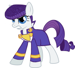 Size: 1212x1100 | Tagged: safe, rarity, pony, g4, clothes, female, jojo's bizarre adventure, josuke higashikata, pompadour, simple background, solo, transparent background, vector