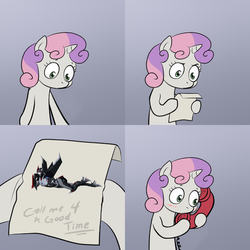 Size: 1200x1200 | Tagged: safe, sweetie belle, g4, call me for a good time, exploitable meme, meme, starscream, sweetie's note meme, transformers, transformers prime