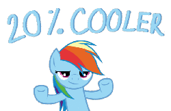 Size: 628x410 | Tagged: safe, rainbow dash, pony, g4, 20% cooler, animated, female, solo, text, what now
