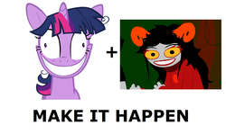 Size: 1337x796 | Tagged: safe, twilight sparkle, g4, :d, aradia megido, exploitable meme, homestuck, make it happen, meme, meta, twilight snapple