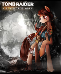 Size: 2500x3000 | Tagged: safe, artist:dishwasher1910, lara croft, ponified, tomb raider