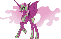 Size: 1600x1024 | Tagged: dead source, safe, artist:doctorxfizzle, cheerilee, nightmare moon, alicorn, pony, g4, alicornified, cheericorn, nightmare cheerilee, nightmarified, race swap, simple background, solo, transparent background