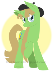 Size: 2201x2971 | Tagged: safe, artist:taritoons, oc, oc only, oc:buttercheese, pony, unicorn, hat, solo