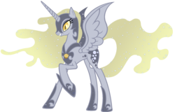 Size: 1600x1024 | Tagged: dead source, safe, artist:doctorxfizzle, derpy hooves, nightmare moon, alicorn, pony, g4, alicornified, derpicorn, end of the world, female, mare, muffin, muffin queen, nightderp moon, nightmarified, race swap, simple background, solo, transparent background