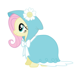 Size: 2000x2000 | Tagged: safe, artist:4nti3hrmann, fluttershy, pegasus, pony, g4, bow, cloak, clothes, female, flower, mare, simple background, solo, transparent background