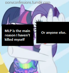 Size: 236x251 | Tagged: safe, rarity, twilight sparkle, g4, implied murder, implied suicide, pony confessions, text