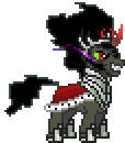 Size: 114x130 | Tagged: safe, artist:botchan-mlp, king sombra, pony, umbrum, unicorn, g4, animated, armor, cape, clothes, crown, cute, desktop ponies, evil grin, flowing mane, grin, idle, jewelry, male, pixel art, regalia, simple background, smiling, solo, sombra eyes, sombra's cape, sombradorable, sprite, stallion, standing, transparent background