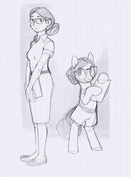 Size: 707x952 | Tagged: safe, human, crossover, glasses, human ponidox, miss pauling, ponified, team fortress 2