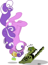 Size: 2327x3153 | Tagged: safe, artist:frozenfish696, idw, screwball, cat, earth pony, pony, g4, andy price, floating, flying, hat, idw showified, propeller hat, scared, simple background, surprised, swirly eyes, transparent background, upside down, vector