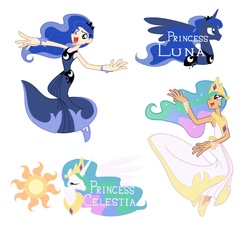 Size: 2500x2263 | Tagged: safe, artist:trinityinyang, edit, princess celestia, princess luna, human, g4, humanized, simple background, skinny, tanlestia, thin