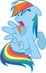 Size: 3155x5000 | Tagged: safe, artist:crusierpl, rainbow dash, pegasus, pony, g4, over a barrel, disgusted, eyes closed, female, mare, simple background, solo, transparent background, vector