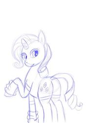 Size: 500x624 | Tagged: artist needed, safe, rarity, pony, g4, solo, workout, wristband