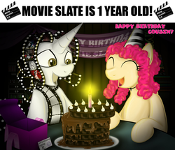 Size: 1280x1099 | Tagged: safe, artist:jamescorck, oc, oc only, oc:cotton bucket, oc:movie slate, ask, cake, tumblr