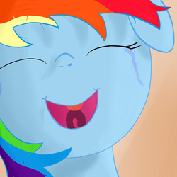 Size: 900x900 | Tagged: safe, artist:darhus, rainbow dash, g4, crying, inverted mouth, tears of joy, uvula, wat, what has science done, what the fuck am i seeing