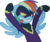 Size: 4907x4154 | Tagged: safe, artist:rainbowcrab, rainbow dash, pegasus, pony, g4, luna eclipsed, my little pony: friendship is magic, absurd resolution, clothes, nightmare night, shadowbolt dash, shadowbolts, shadowbolts costume, simple background, solo, tongue out, transparent background, vector