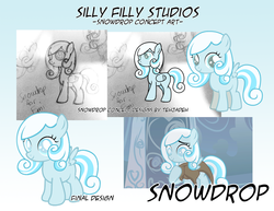 Size: 1500x1159 | Tagged: safe, artist:tehjadeh, oc, oc only, oc:snowdrop, pony, snowdrop (animation), concept art, solo