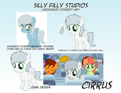 Size: 1500x1159 | Tagged: safe, artist:tehjadeh, oc, oc only, oc:cirrus (snowdrop), pony, snowdrop (animation), concept art