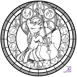 Size: 1600x1600 | Tagged: safe, artist:akili-amethyst, octavia melody, earth pony, pony, g4, female, lineart, simple background, solo, stained glass, transparent background