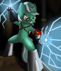 Size: 3220x3720 | Tagged: safe, artist:silvathebrony, lyra heartstrings, pony, unicorn, g4, augmented, bipedal, female, grin, hand, horn, mare, smiling, solo