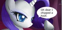 Size: 1343x658 | Tagged: safe, artist:mricantdraw, rarity, g4, caption, cropped, hooves
