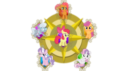 Size: 1920x1080 | Tagged: safe, apple bloom, babs seed, diamond tiara, scootaloo, silver spoon, sweetie belle, g4, elements of harmony, filly, next six, simple background, theory, transparent background, vector