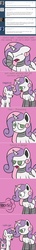 Size: 500x3512 | Tagged: safe, artist:scramjet747, sweetie belle, pony, robot, robot pony, unicorn, g4, blank flank, comic, cutie mark, female, filly, foal, future sweetie bot, hooves, horn, mare, older, self ponidox, solo, sweetie bot, sweetie bot replies