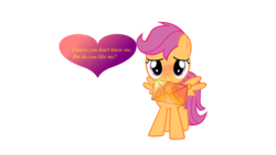 Size: 1920x1080 | Tagged: safe, artist:purezparity, scootaloo, g4, blushing, crush, love, simple background, transparent background, vector