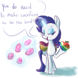 Size: 1000x1000 | Tagged: safe, artist:ponygoggles, rarity, pony, g4, donut, solo, zap apple