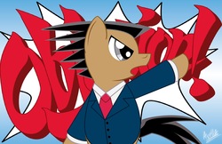 Size: 1600x1036 | Tagged: safe, pony, ace attorney, phoenix wright, ponified, solo, video game