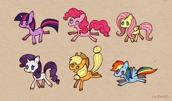 Size: 1771x1044 | Tagged: safe, artist:ezoisum, applejack, fluttershy, pinkie pie, rainbow dash, rarity, twilight sparkle, g4, mane six