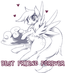 Size: 500x557 | Tagged: safe, artist:kolshica, derpy hooves, pegasus, pony, g4, female, lineart, mare, pixiv, solo