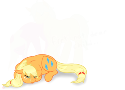 Size: 726x526 | Tagged: safe, applejack, earth pony, pony, ask frustrated applejack, g4, applejack's parents, female, mare, simple background, swapped cutie marks, transparent background, tumblr