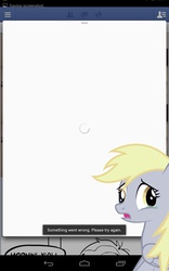 Size: 800x1280 | Tagged: safe, derpy hooves, android, pegasus, pony, g4, crying, derp, facebook, female, loading screen, mare