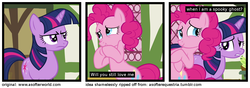 Size: 1200x420 | Tagged: safe, anonymous artist, pinkie pie, twilight sparkle, ghost, g4, a softer world, female, funny, hilarious, lesbian, ship:twinkie, shipping