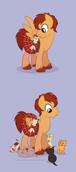 Size: 576x1296 | Tagged: safe, artist:lissystrata, cat, doctor who, jamie mccrimmon, kilt, kitten, ponified