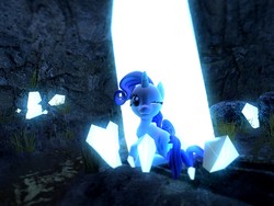 Size: 1024x768 | Tagged: safe, artist:hano, rarity, g4, 3d, cave, diamond, female, gmod, looking at you