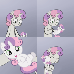 Size: 2000x2000 | Tagged: safe, sweetie belle, g4, cute, diasweetes, exploitable meme, hnnng, hug, meme, self ponidox, sweetie's note meme