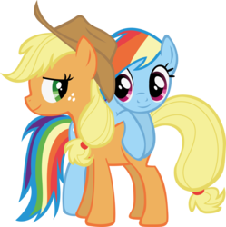 Size: 5738x5760 | Tagged: dead source, safe, artist:waranto, applejack, rainbow dash, earth pony, pegasus, pony, g4, absurd resolution, applebetes, cute, dashabetes, duo, female, jackabetes, lesbian, mare, ship:appledash, shipping, simple background, smiling, sweet dreams fuel, transparent background, vector, waranto is trying to murder us