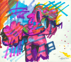 Size: 3698x3251 | Tagged: safe, artist:timeforsp, pinkie pie, earth pony, pony, g4, female, mare, marker drawing, solo, traditional art