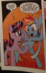 Size: 889x1415 | Tagged: safe, idw, official comic, rainbow dash, twilight sparkle, g4, spoiler:comic