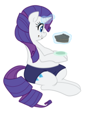 Size: 640x792 | Tagged: safe, artist:elslowmo, artist:jessy, rarity, g4, cake, chubby, clothes, fat, ponies in boxers, raritubby, shorts