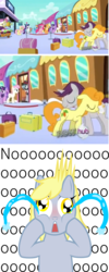 Size: 783x1967 | Tagged: safe, artist:puu-aj-chan, carrot top, derpy hooves, golden harvest, written script, pegasus, pony, g4, crying, female, goldenscript, implied derpytop, jealous, lesbian, mare, ponies standing next to each other, ship:derpytop, shipping, trollbait