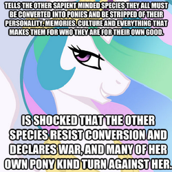 Size: 680x679 | Tagged: safe, princess celestia, fanfic:the conversion bureau, g4, fanfic, the conversion bureau, tl;dr, tyrant celestia, xenolestia