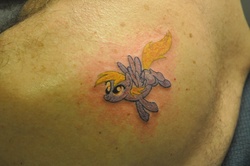 Size: 2144x1424 | Tagged: safe, artist:rabbi-tom, derpy hooves, pegasus, pony, g4, female, mare, tattoo