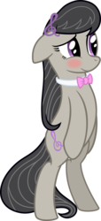 Size: 1822x4000 | Tagged: safe, artist:purezparity, octavia melody, earth pony, pony, g4, bipedal, blushing, cute, female, simple background, solo, transparent background, vector