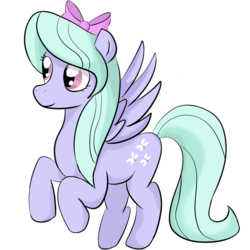 Size: 1024x1024 | Tagged: safe, artist:jellielucy, flitter, pegasus, pony, g4, bow, female, mare, simple background, smiling, solo, spread wings, transparent background, wings