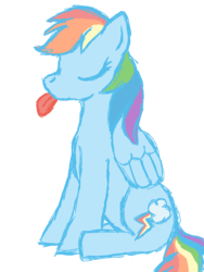 Size: 768x1024 | Tagged: safe, artist:rainwolfy, rainbow dash, pony, g4, female, solo, tongue out