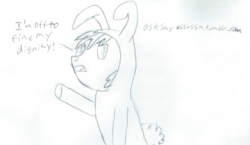 Size: 2026x1176 | Tagged: safe, artist:2shyshy, rainbow dash, g4, 30 minute art challenge, bunny costume, clothes, traditional art