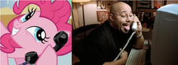 Size: 792x292 | Tagged: safe, pinkie pie, g4, budweiser, exploitable meme, glasses, phone meme, wassup